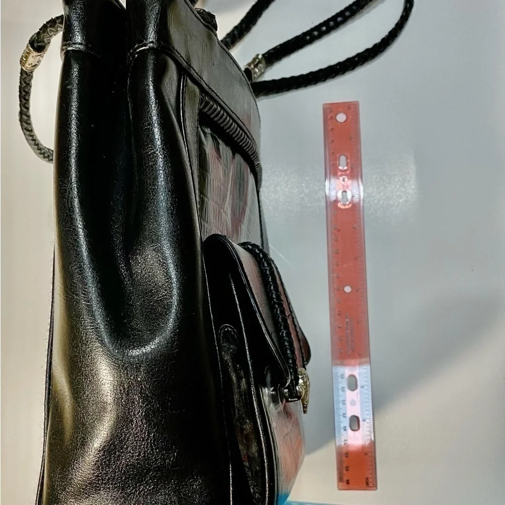 Black Women's Shoulder Bag with Braided Strap